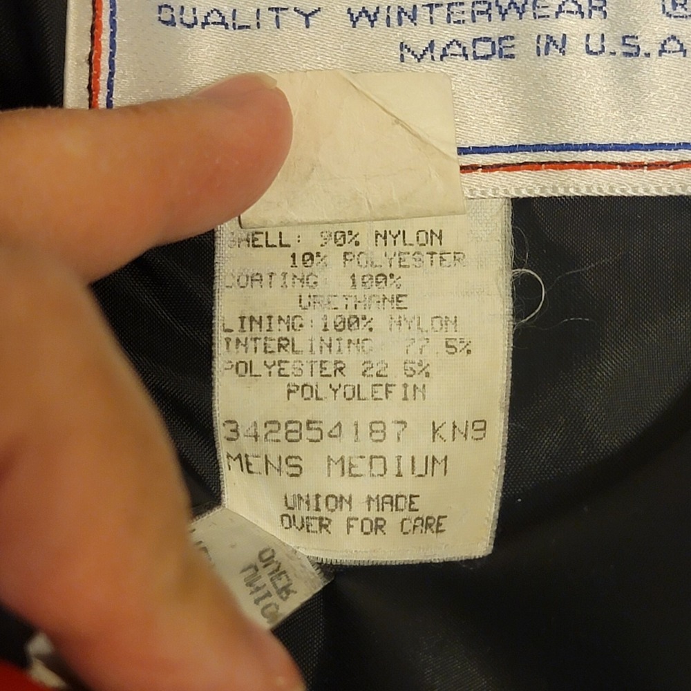VTG 80s Polaris Insulated Teal Blue Nylon Snowmobile Jacket USA Men's XL READ - Picture 14 of 15